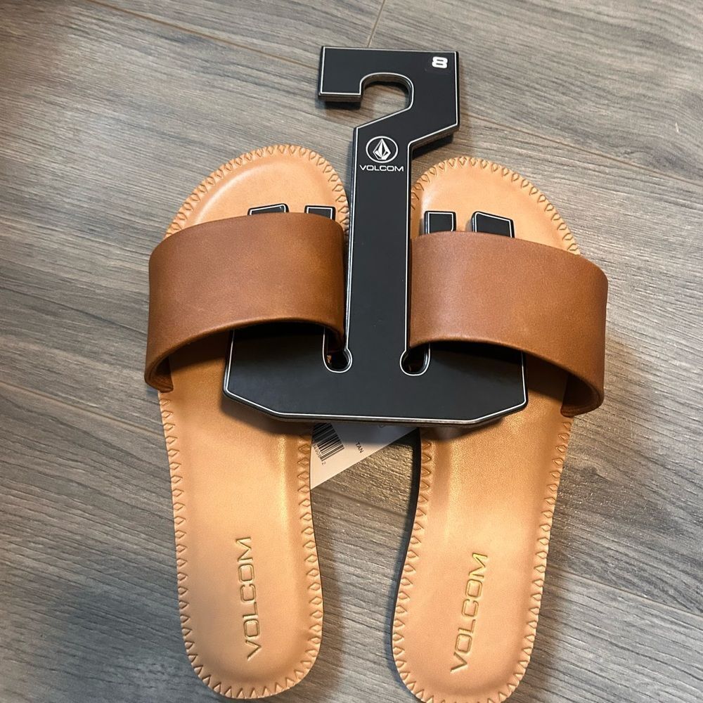 Volcom Brown simple Slide Sandals